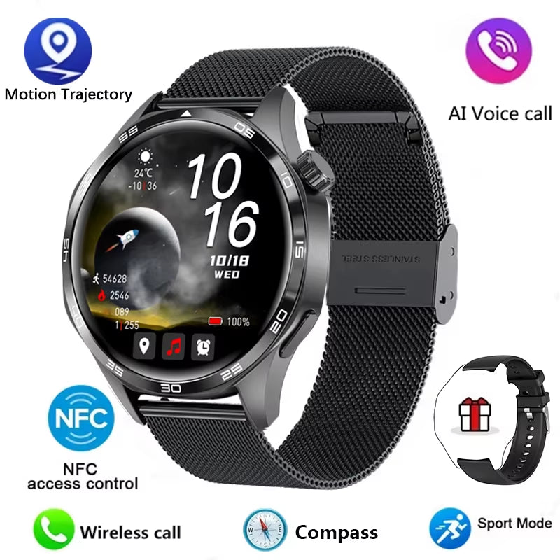 GT5 PRO Smart Watch Men Watch 5 Pro AMOLED HD Screen Bluetooth Call GPS Trajectory NFC Heart Rate Compass Smartwatches 2024 New