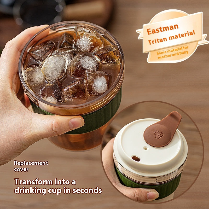 Portable Cold Brew Coffee Cup with Ice Tray – Reusable Iced Coffee Tumbler for On-the-Go Refreshment