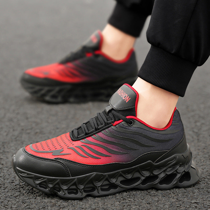 Men’s Chunky Lace-Up Sneakers – Thick-Soled Vulcanized Sports & Casual Running Shoes