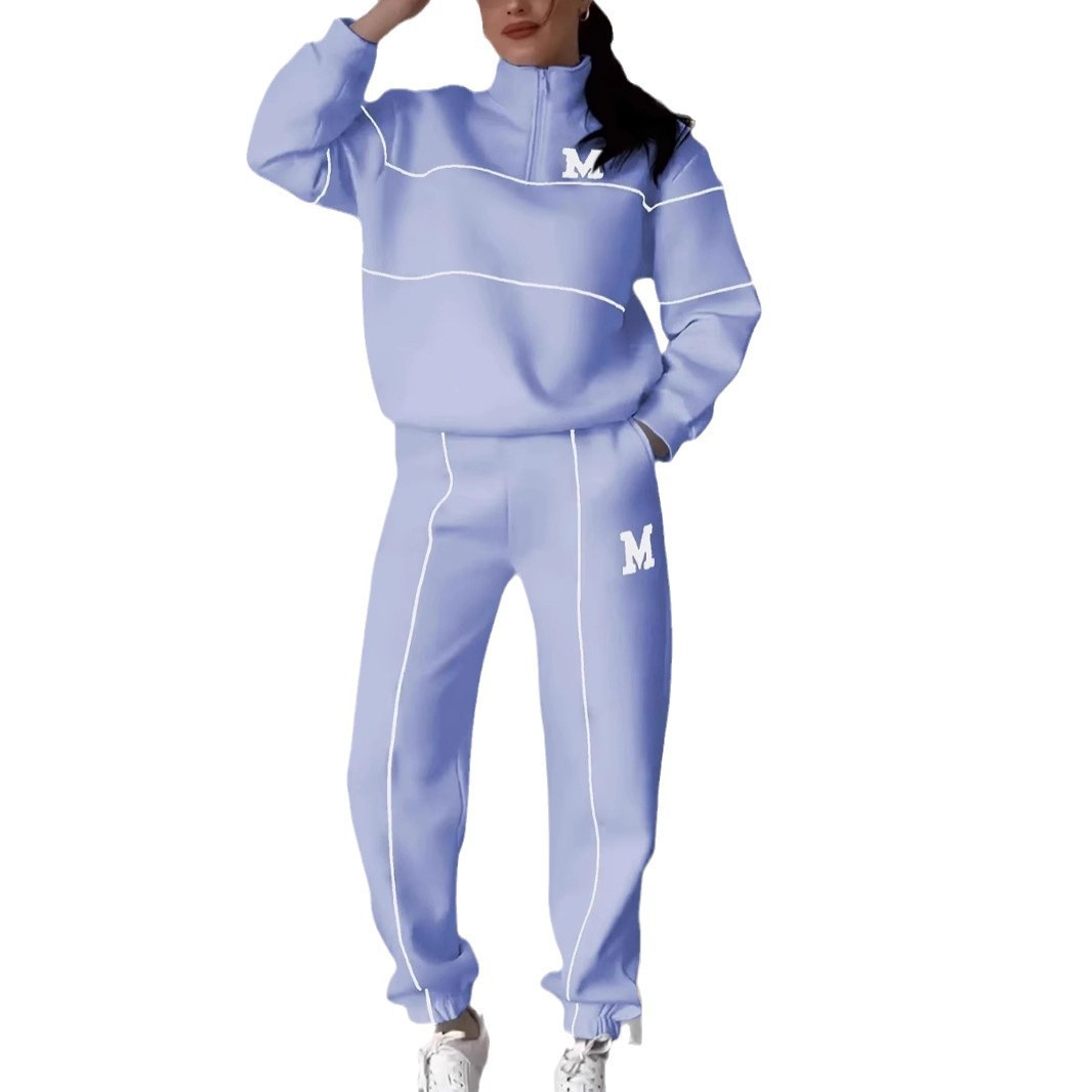 Women's 2-Piece Loungewear Set – Baggy Pullover Sweatshirt & Sweatpants with Pockets