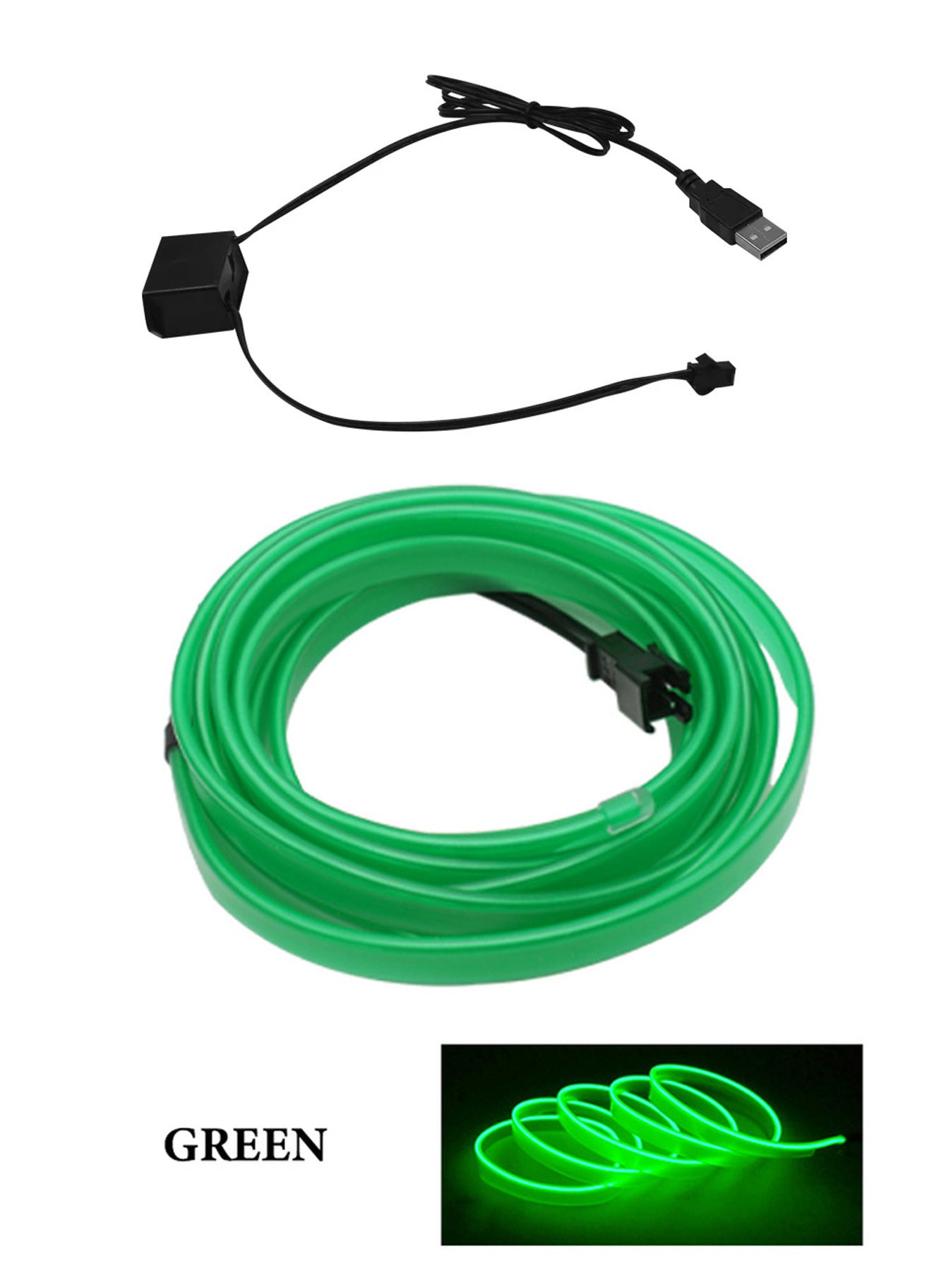 USB Car LED Ambient Light Strip – Interior Cold Light Accent for Dashboard & Door Trim