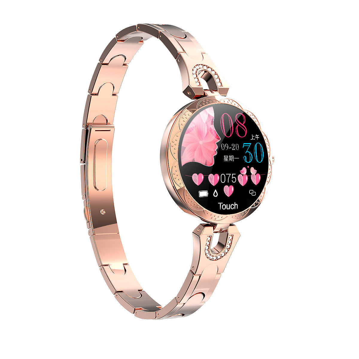 Women's Waterproof Smartwatch – Fashionable Fitness Tracker with Heart Rate Monitor & Sports Modes