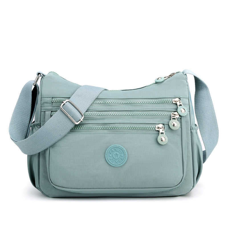 Lightweight Nylon Multilayer One-Shoulder Casual Messenger Bag – Simple & Durable Design