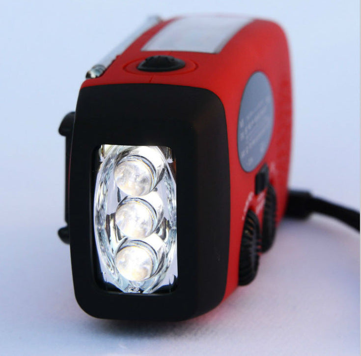 Solar Hand Crank Emergency Radio – USB Charging Flashlight with AM/FM & Power Bank Function