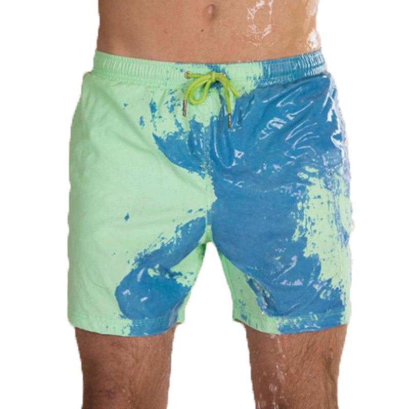 Men’s Color-Changing Swim Trunks – Quick-Dry Summer Beach Shorts with Magic Heat Reactive Fabric