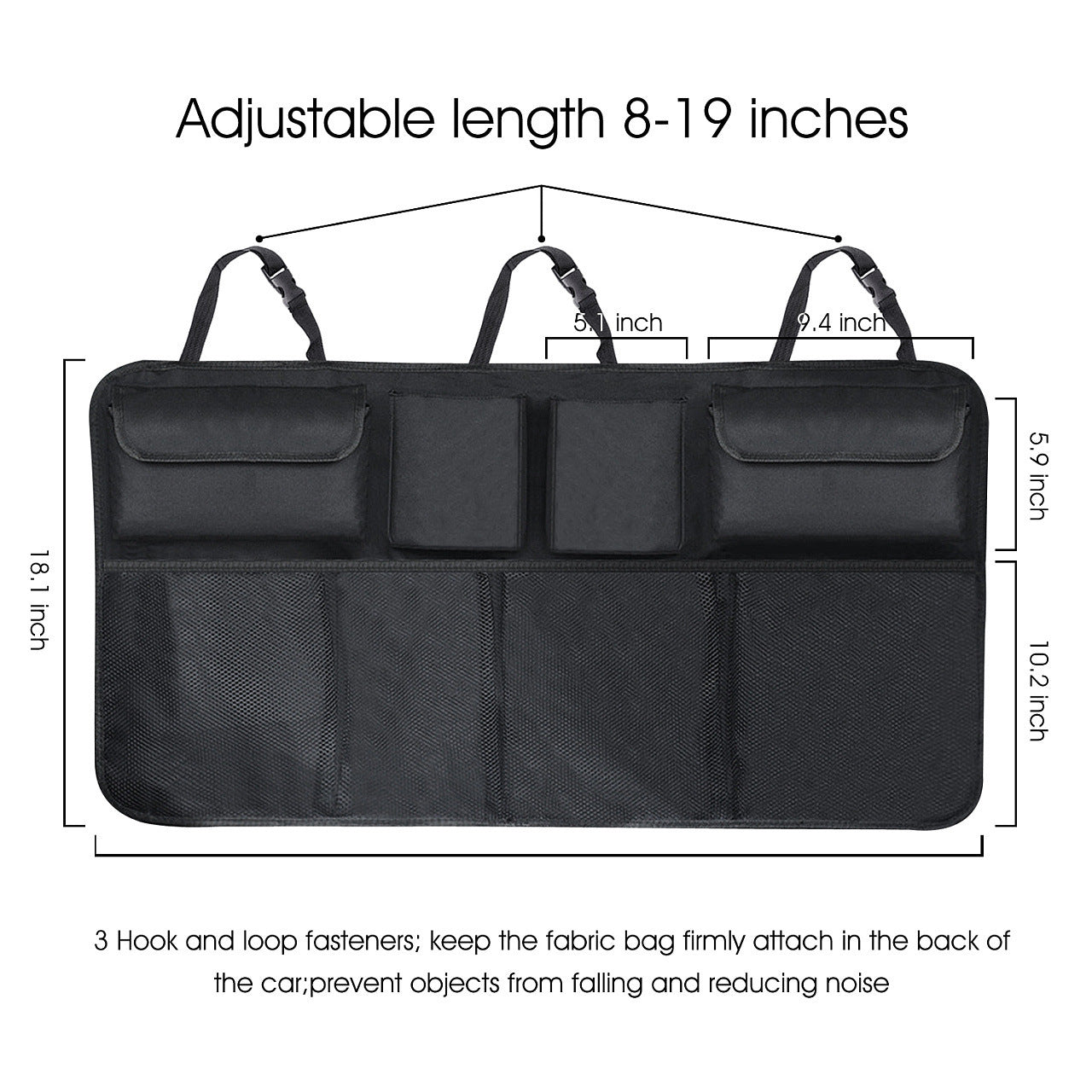 Foldable Car Trunk Organizer – Hanging Storage Bag for Back Seat & Vehicle Cargo