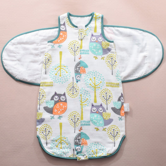 Infant Swaddle Sleeping Bag – Soft Gauze Baby Wrap with Adjustable Wings for Newborn Sleep Comfort