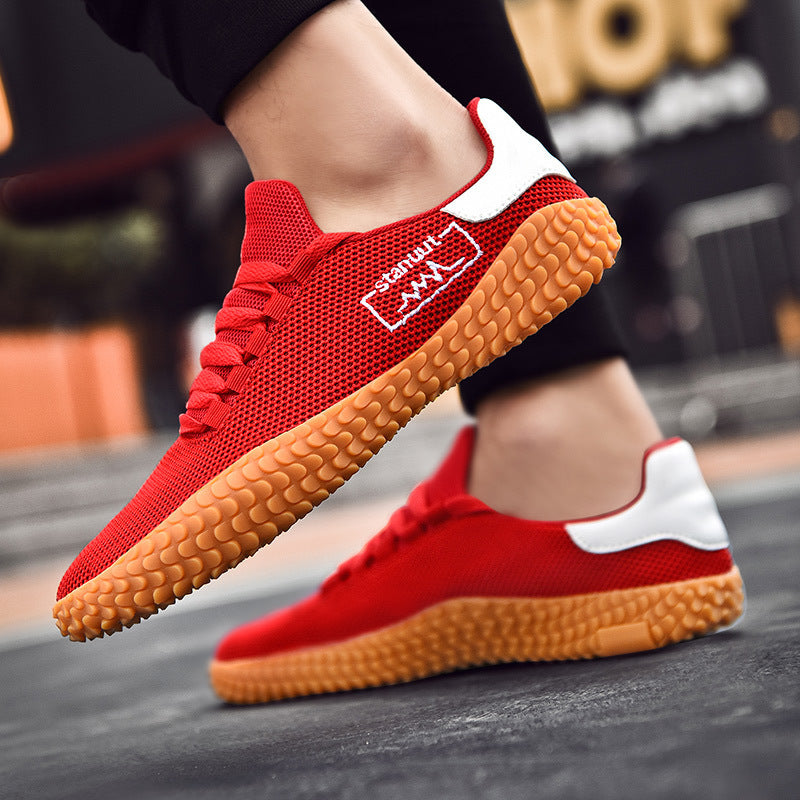 Men's Breathable Flying Woven Sneakers – Lightweight Casual Shoes for Spring & Summer