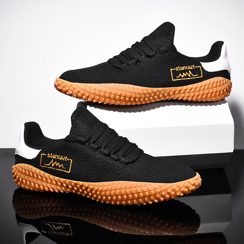 Men's Breathable Flying Woven Sneakers – Lightweight Casual Shoes for Spring & Summer