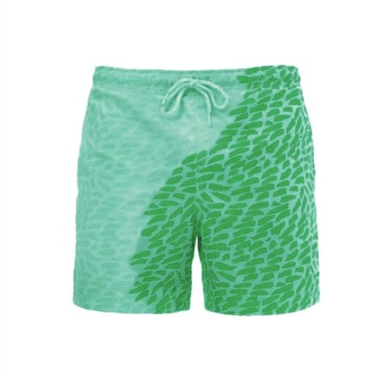 Men’s Color-Changing Swim Trunks – Quick-Dry Summer Beach Shorts with Magic Heat Reactive Fabric