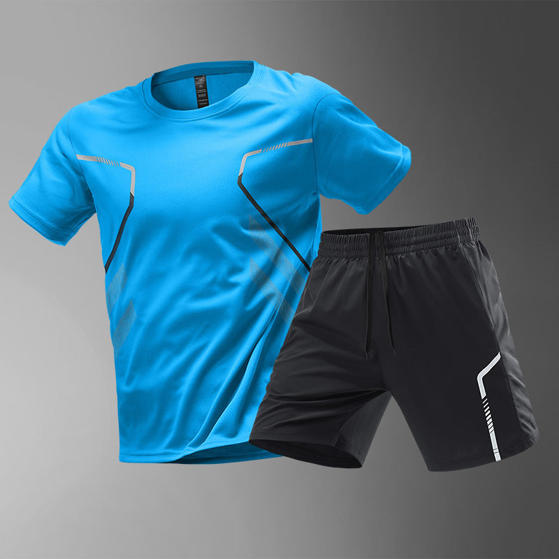 Men’s Quick-Dry Sports T-Shirt – Breathable Color Block Active Tee for Running & Workouts