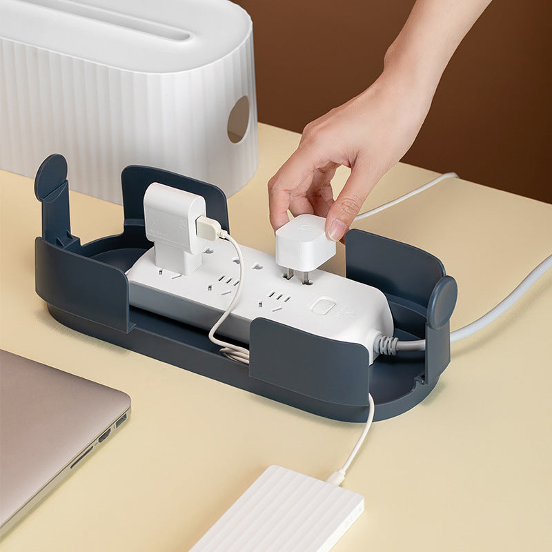 Cable Management Box – Power Strip Organizer for Wires, Chargers & Sockets | Anti-Dust Cord Storage Bin