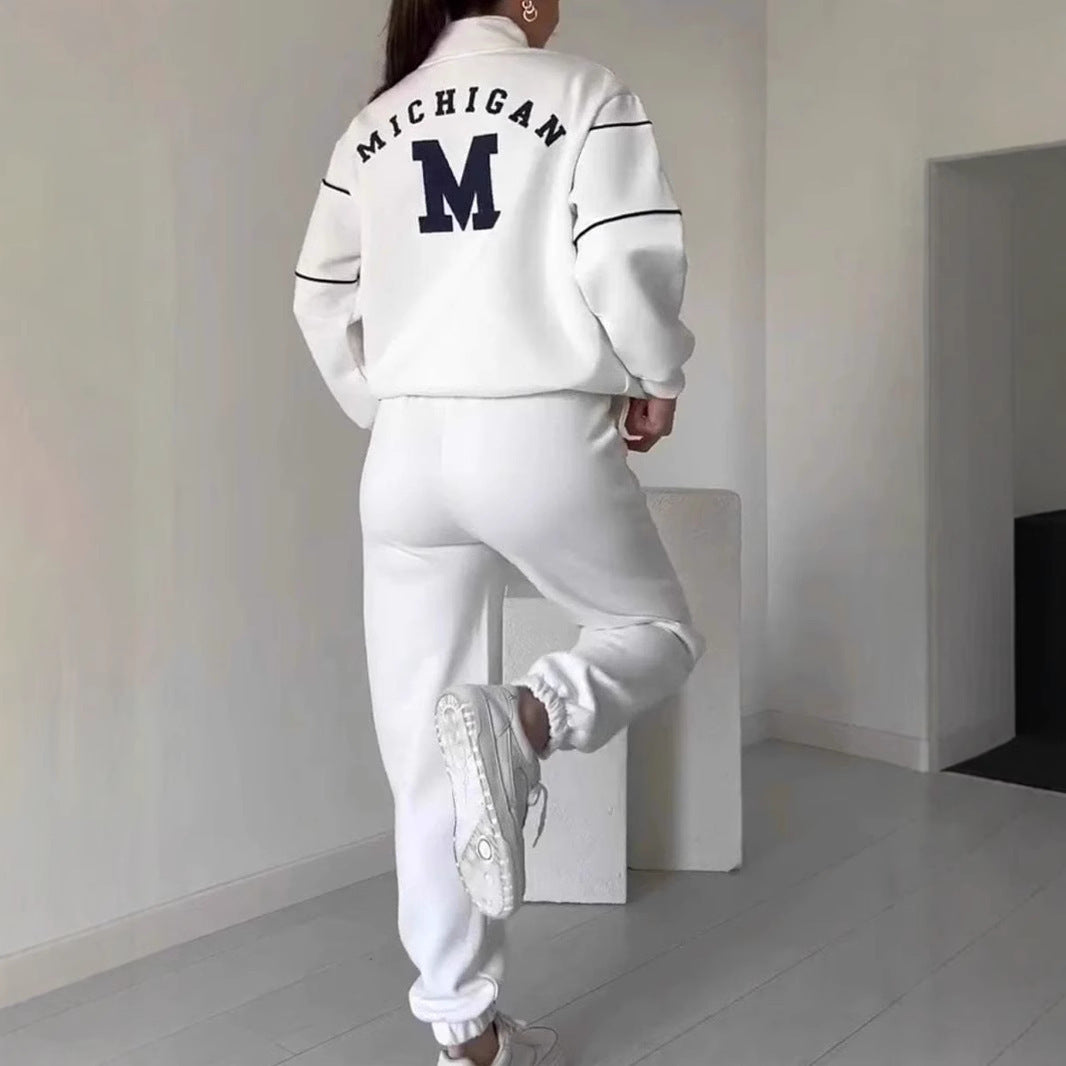 Women's 2-Piece Loungewear Set – Baggy Pullover Sweatshirt & Sweatpants with Pockets