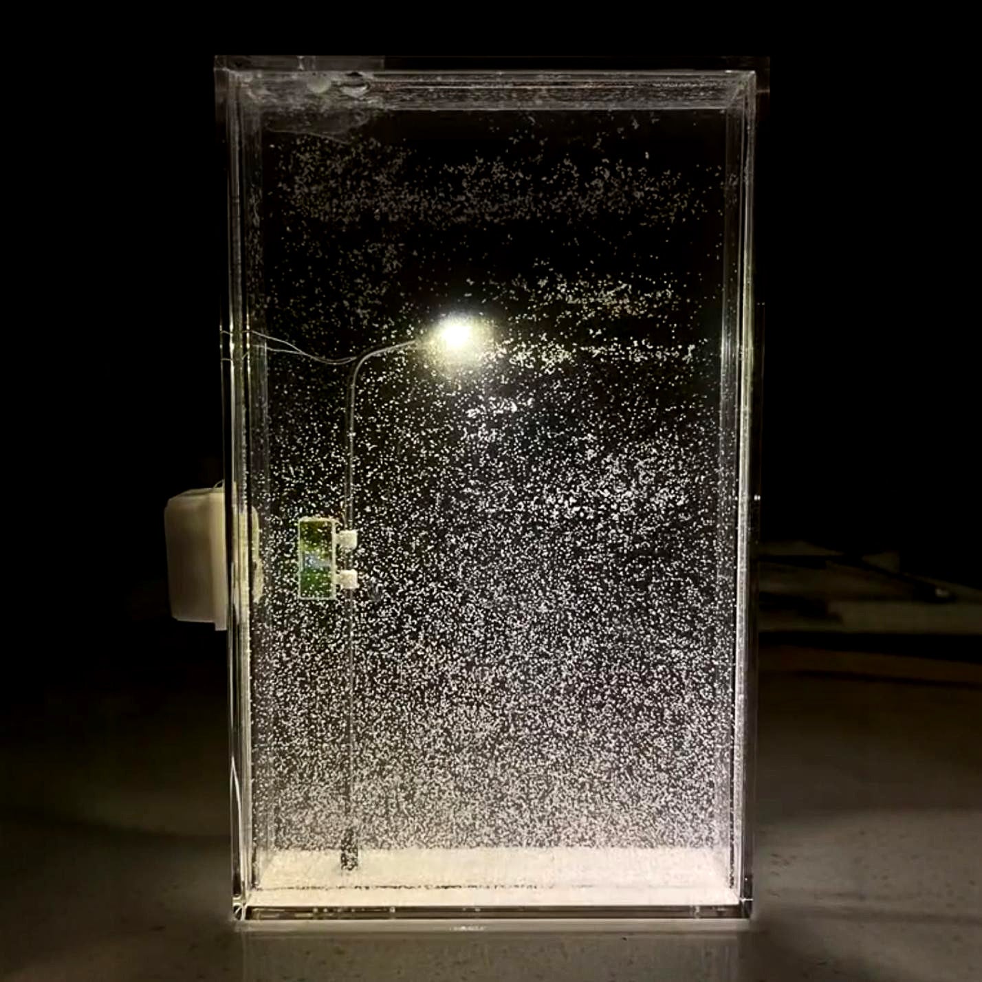 DIY Magic Snowy Landscape Night Light – Handmade Desktop Decor with Flowing Snow & Mini Street Lamp