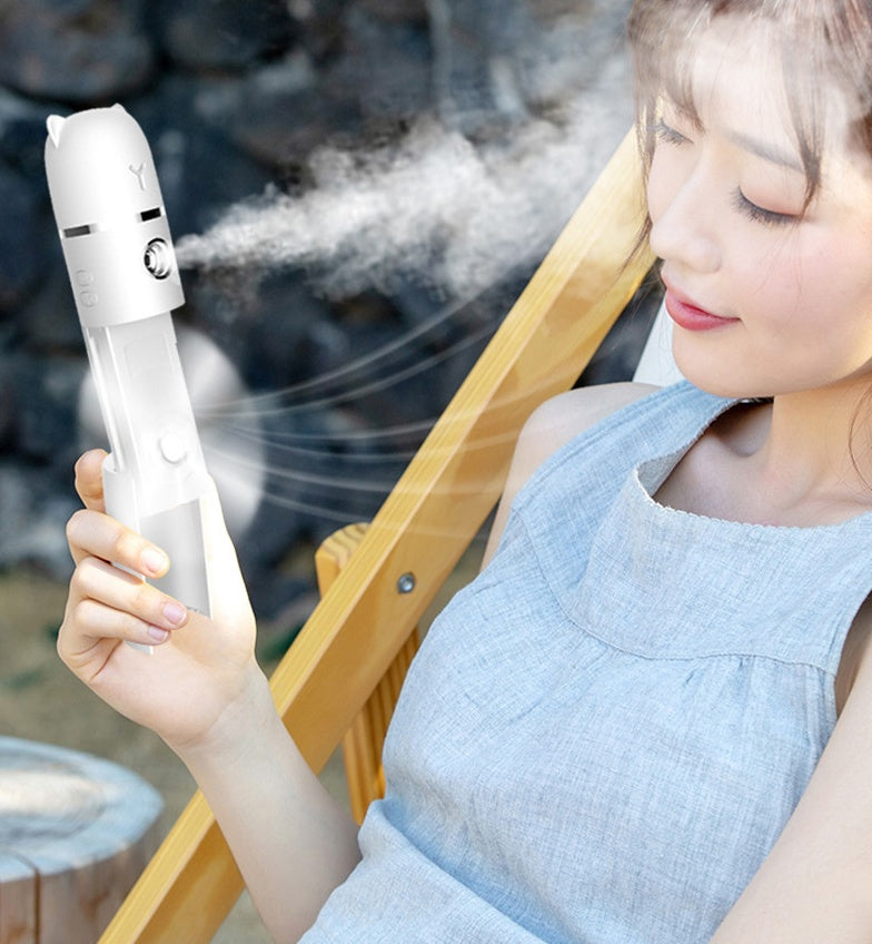 USB Rechargeable Mini Spray Fan – Portable Cooling Mist Fan, Small & Lightweight