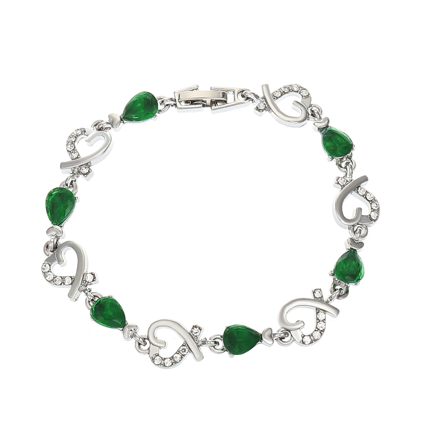 Hollow Heart Love Bracelet – Fashion Rhinestone Bangle with Romantic Charm