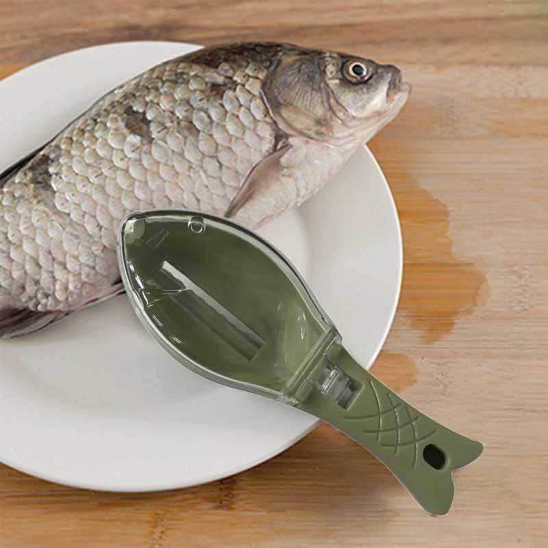 Fish Scale Remover Brush – Quick Scraping Fish Scaler with Grater & Skin Peeling Tool for Easy Cleaning