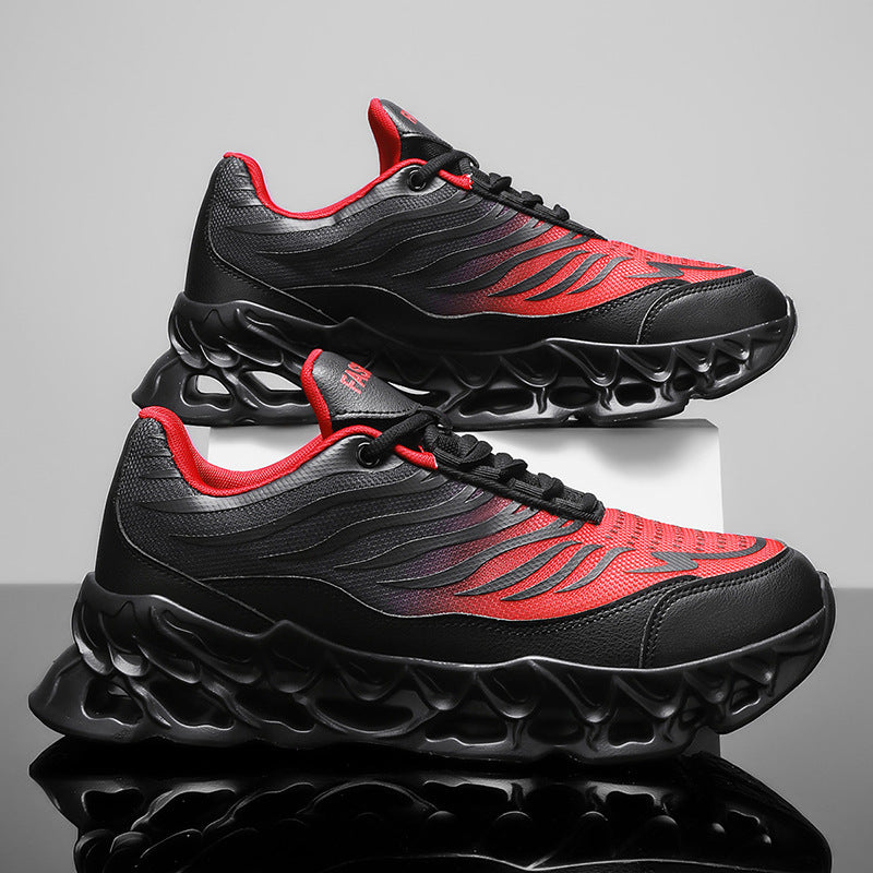 Men’s Chunky Lace-Up Sneakers – Thick-Soled Vulcanized Sports & Casual Running Shoes