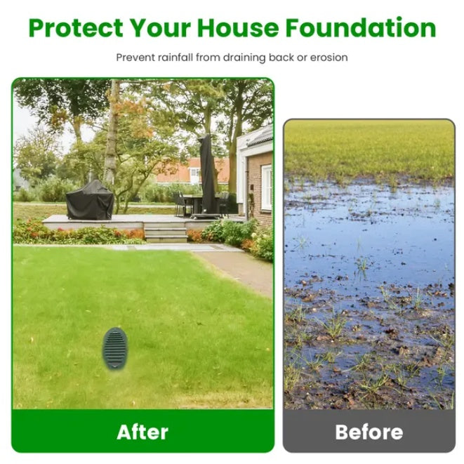 4-Inch Angled Lawn Drainage Pipe Connector – Durable Green Outdoor Water Flow Tube for Yard & Garden