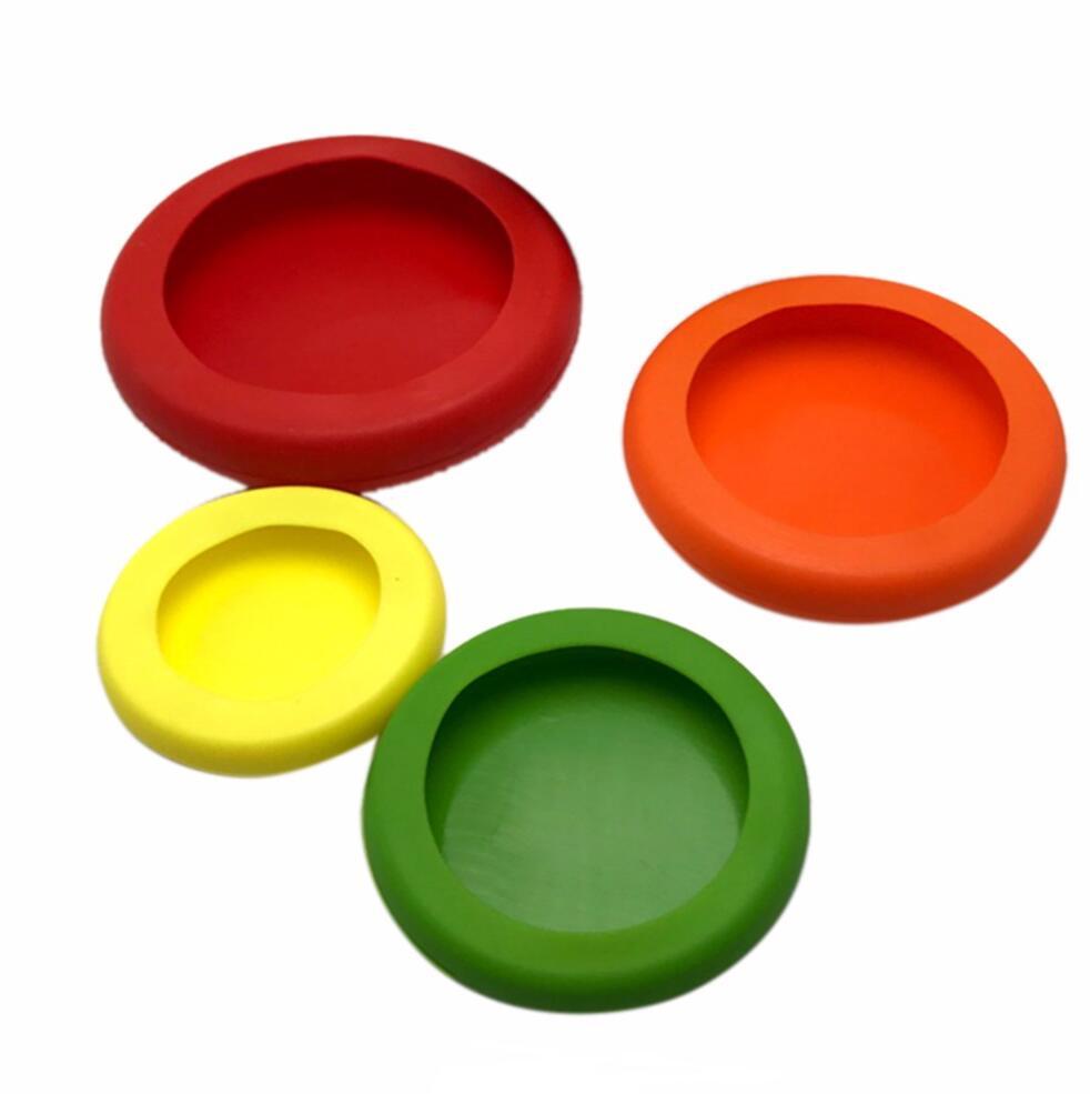 4-Piece Silicone Food Cover Set – Reusable Fruit & Vegetable Lids for Fresh Kitchen Storage