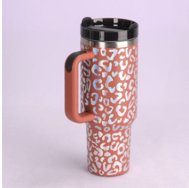 40oz Insulated Tumbler with Handle & Straw – Stainless Steel Spill-Proof Travel Mug with Lid, Vacuum Coffee Cup for Car, Gym, or Office.