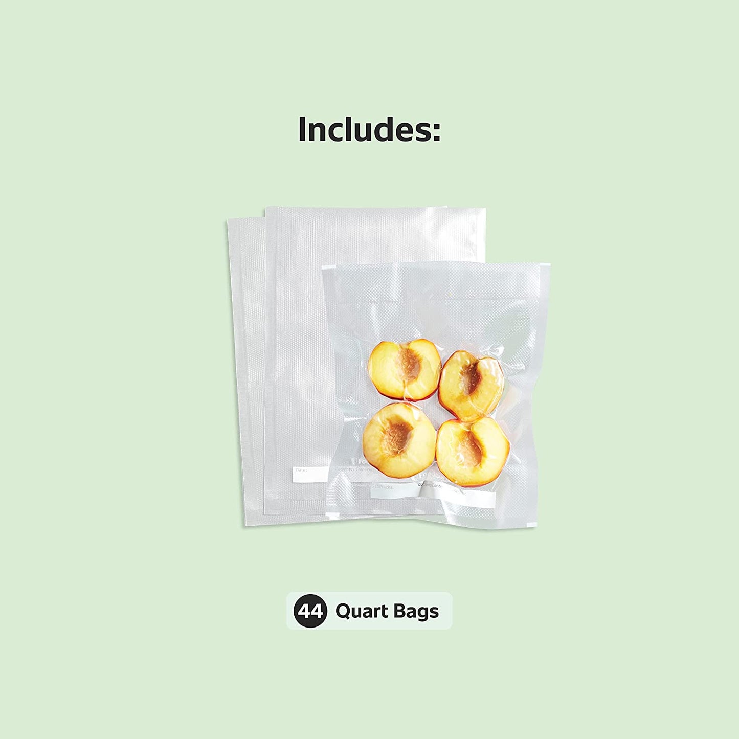 Precut Vacuum Sealer Bags for Airtight Food Storage and Sous Vide Cooking, Bpa-Free, 1 Quart (946 Ml), 44 Count