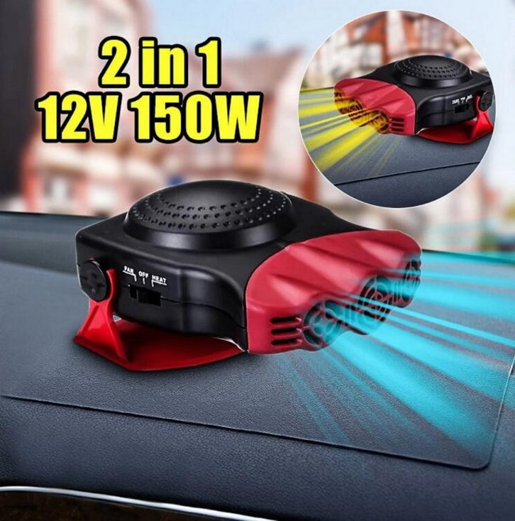 Portable Car Windshield Defroster & Heater Fan – 12V Dual-Use Cooling & Heating with Anti-Slip Mount