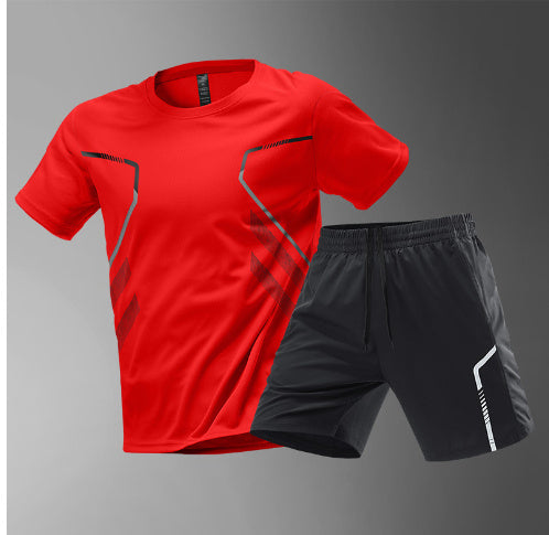Men’s Quick-Dry Sports T-Shirt – Breathable Color Block Active Tee for Running & Workouts