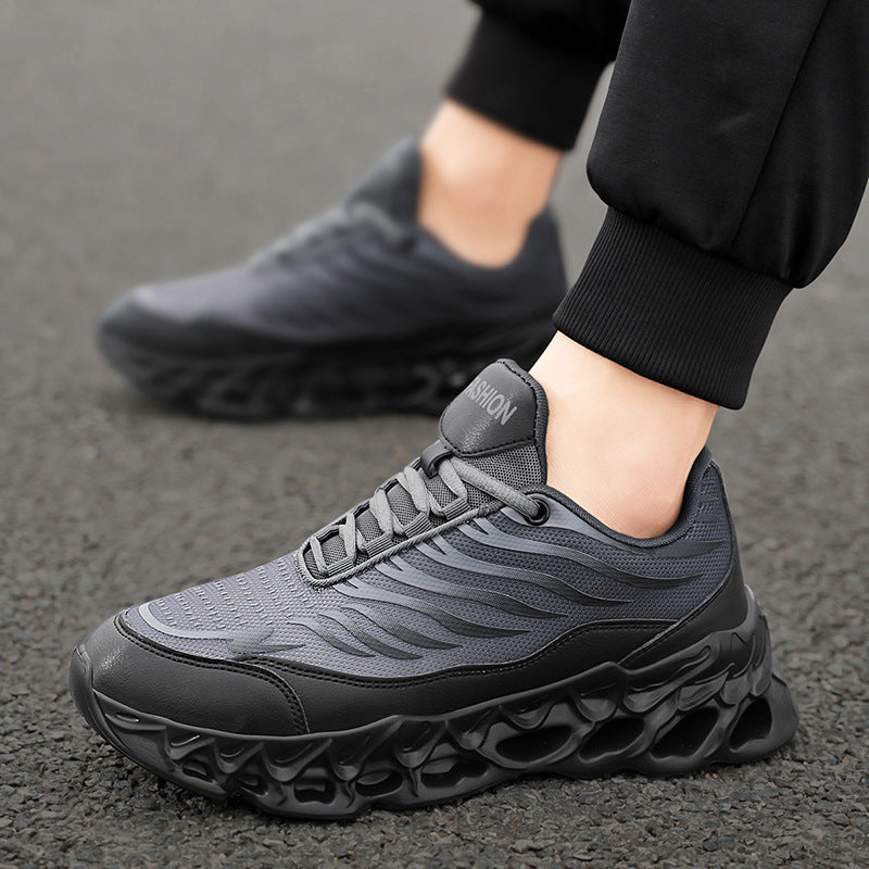 Men’s Chunky Lace-Up Sneakers – Thick-Soled Vulcanized Sports & Casual Running Shoes