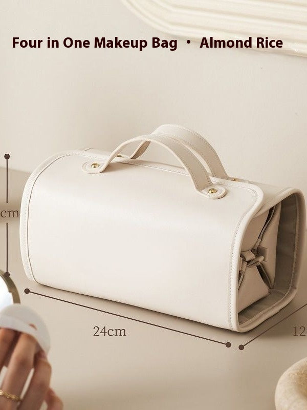 Large Capacity Folding Cosmetic Bag – Waterproof Travel Toiletry Organizer for Women