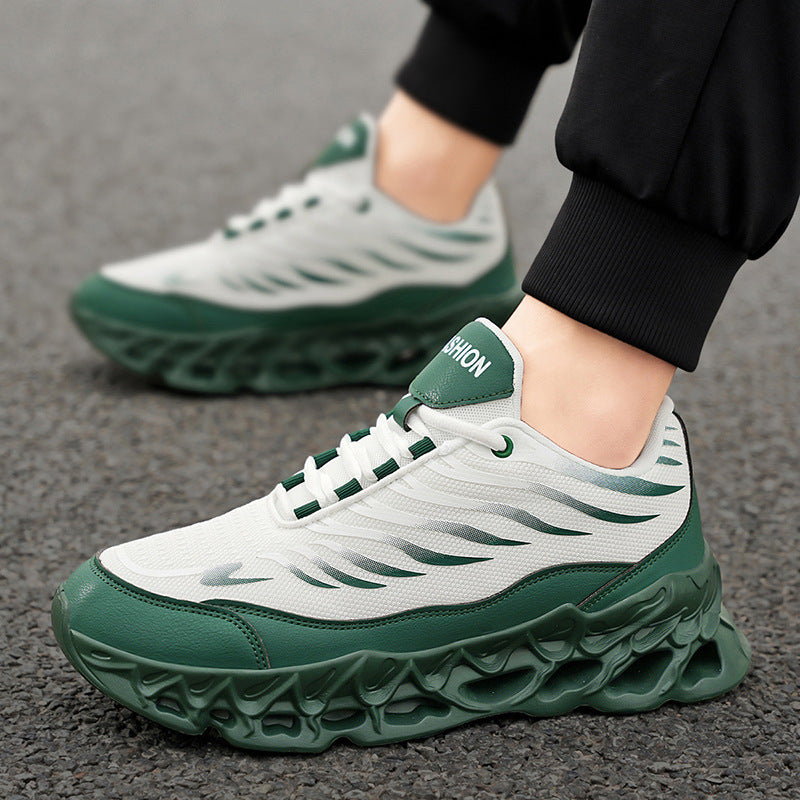 Men’s Chunky Lace-Up Sneakers – Thick-Soled Vulcanized Sports & Casual Running Shoes