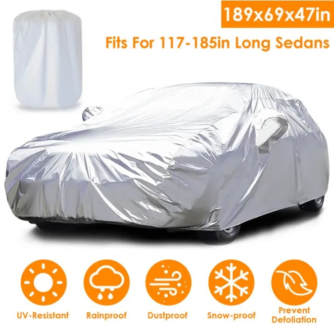 All-Weather Car Cover – UV Resistant, Waterproof, Windproof Protection for Sedan