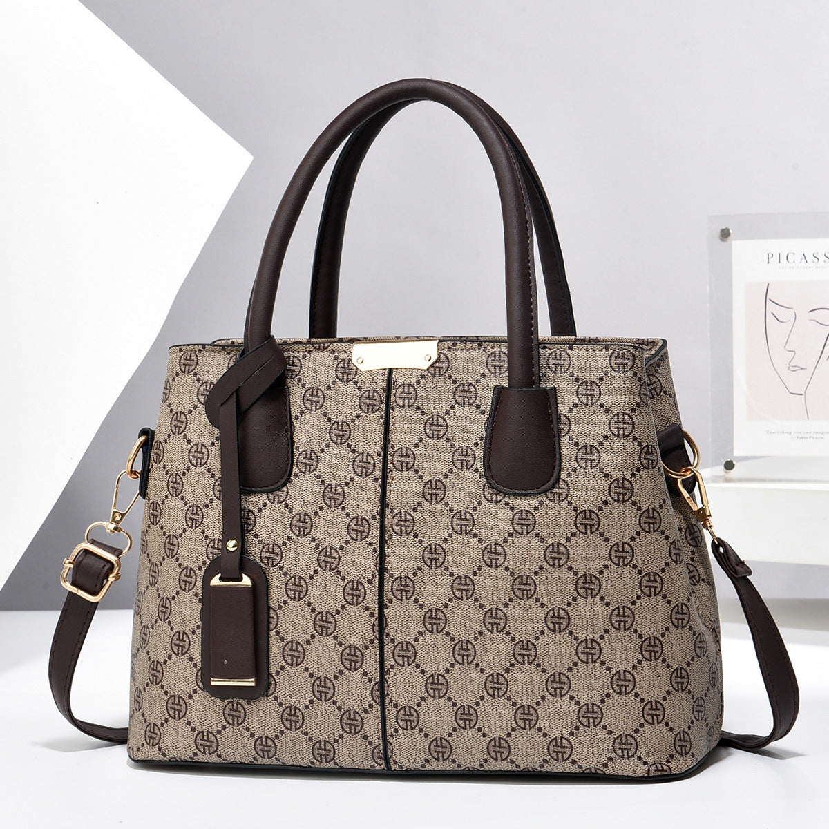 Women's PU Leather Handbag – Large-Capacity Square Tote & Crossbody Shoulder Bag