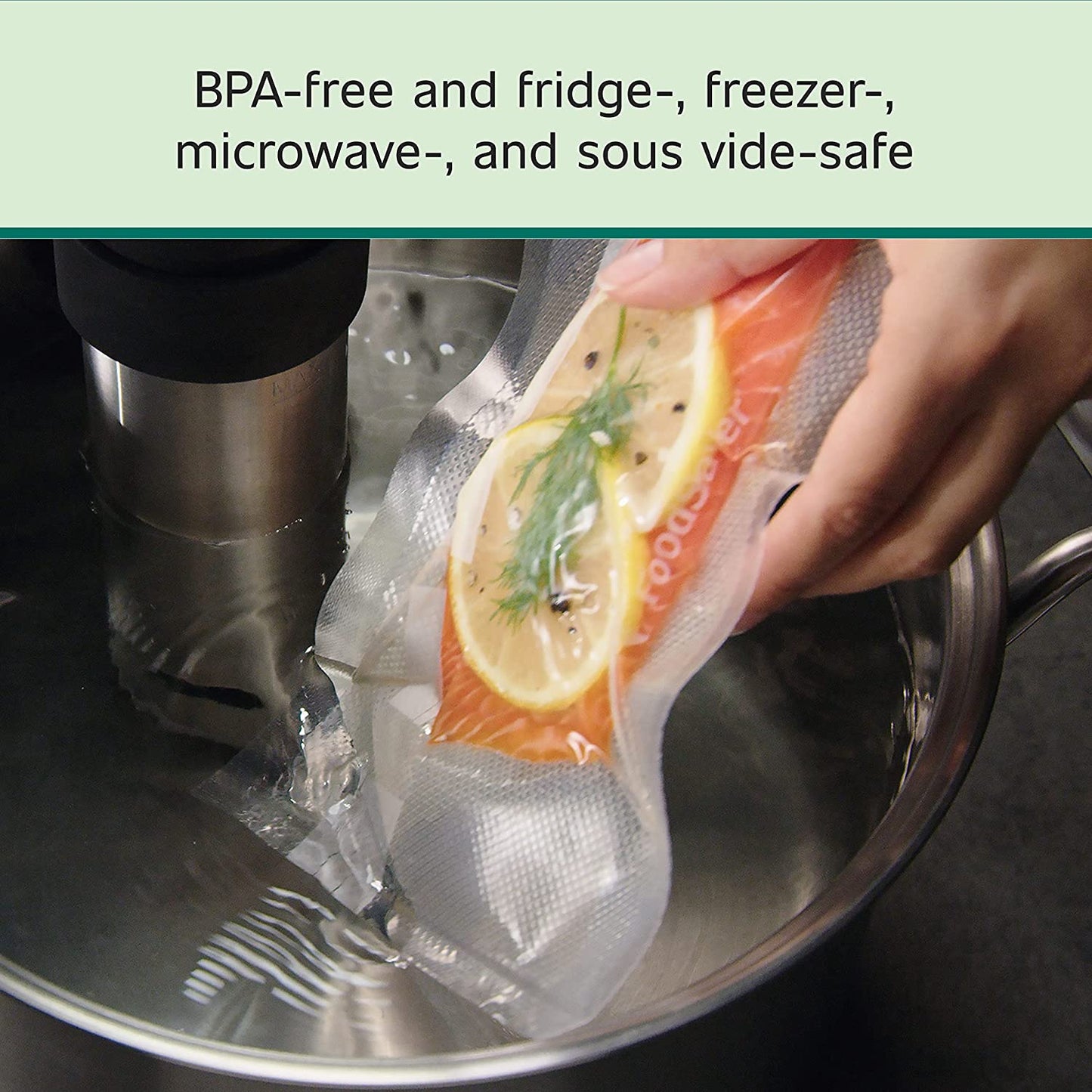 Precut Vacuum Sealer Bags for Airtight Food Storage and Sous Vide Cooking, Bpa-Free, 1 Quart (946 Ml), 44 Count