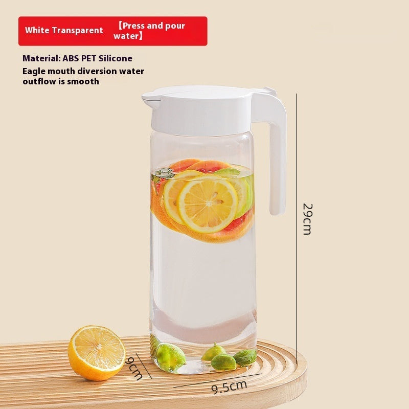 Press-Type Cold Water Jug – Large-Capacity Plastic Pitcher for Juice, Tea & Fruit-Infused Drinks