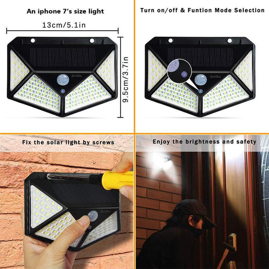 LED Solar Wall Light – Outdoor Waterproof Motion Sensor Garden Lamp