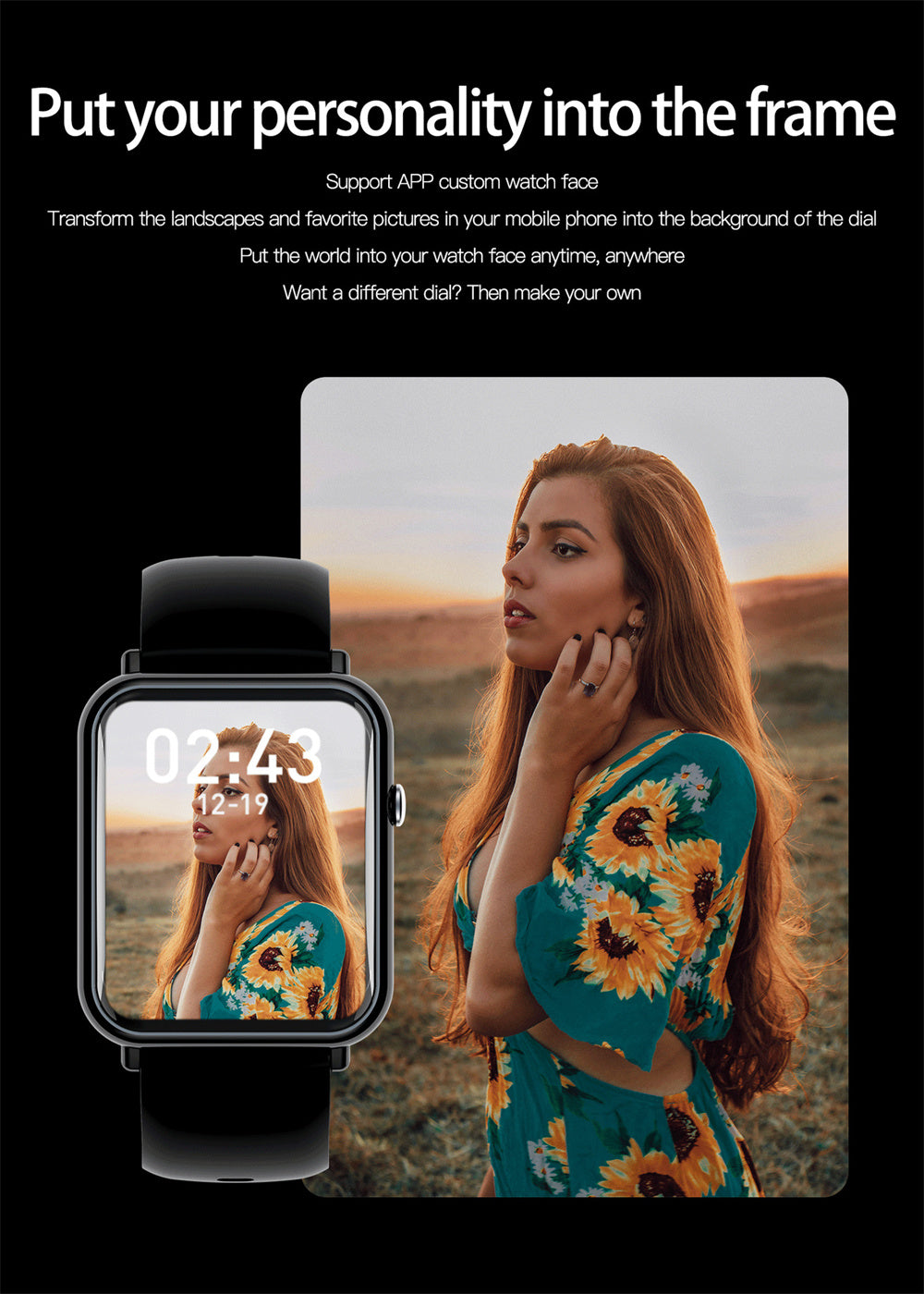 Smart Waterproof Watch – Fitness Tracker with Heart Rate Monitor & IP68 Rating