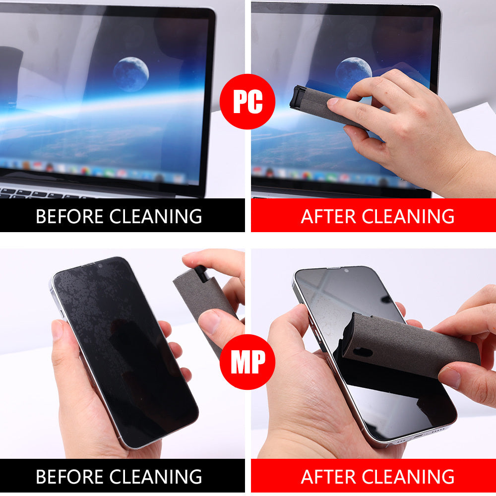 2-in-1 Mobile & Laptop Screen Cleaner – Portable Spray & Wipe Cleaning Kit