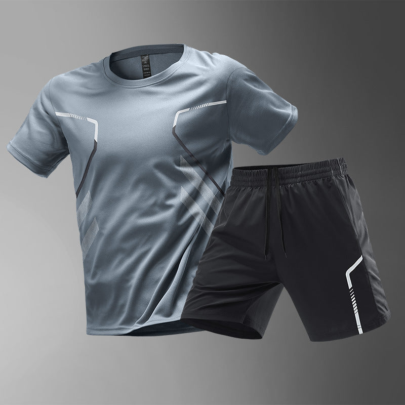 Men’s Quick-Dry Sports T-Shirt – Breathable Color Block Active Tee for Running & Workouts