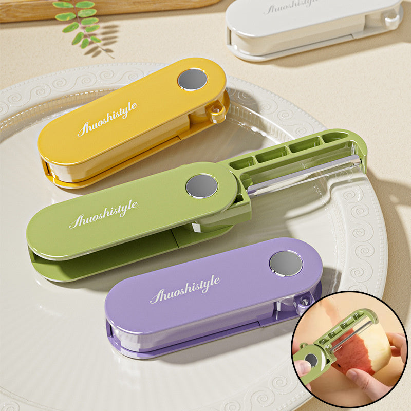 Foldable Stainless Steel Vegetable Peeler – Portable Fruit & Potato Slicer for Kitchen & Travel