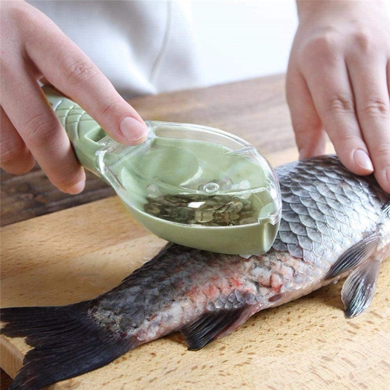 Fish Scale Remover Brush – Quick Scraping Fish Scaler with Grater & Skin Peeling Tool for Easy Cleaning
