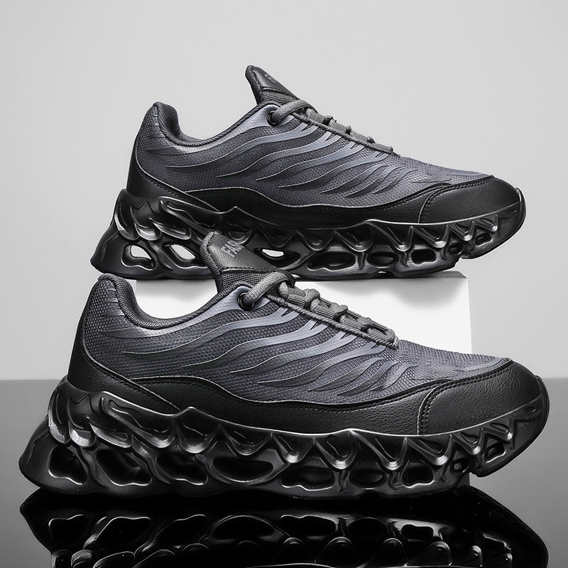 Men’s Chunky Lace-Up Sneakers – Thick-Soled Vulcanized Sports & Casual Running Shoes
