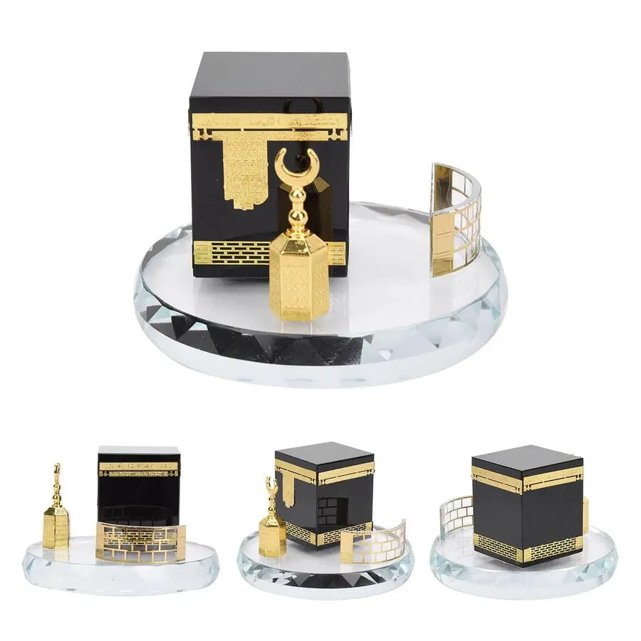 Crystal Kaaba Model - Gold-Plated Islamic Decor