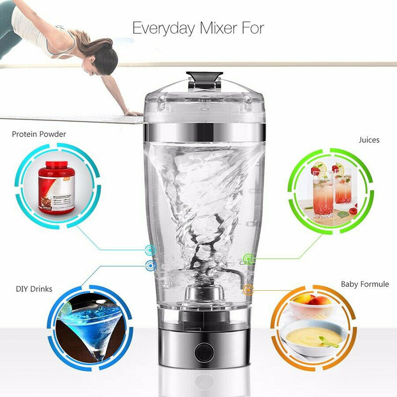 Electric Protein Shaker Bottle – USB Rechargeable Mixer Cup for Shakes, Milk, Coffee & Fitness Drinks