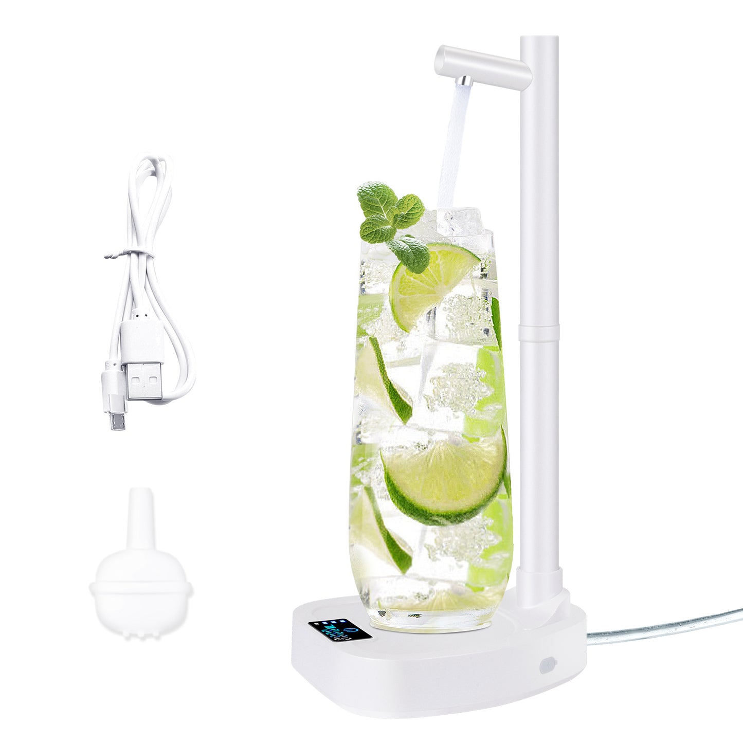 Rechargeable Automatic Water Dispenser with Stand – Desktop Electric Pump with Extension Tube for Bottled Water