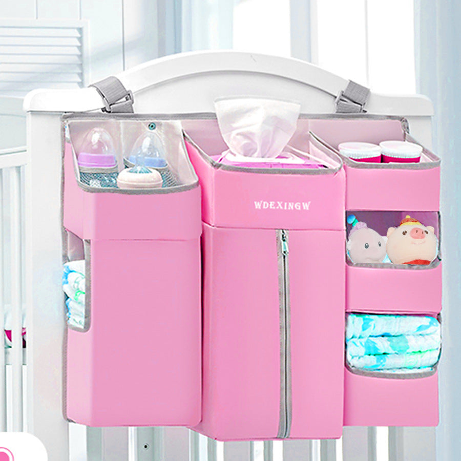 Baby Crib Hanging Organizer – Bedside Diaper Storage Bag for Nursery Essentials