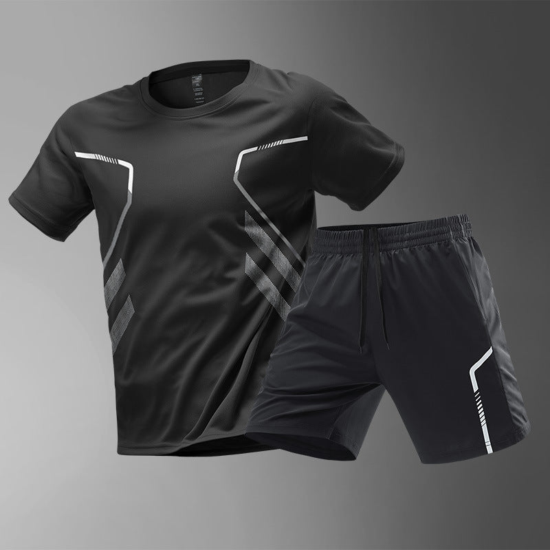 Men’s Quick-Dry Sports T-Shirt – Breathable Color Block Active Tee for Running & Workouts