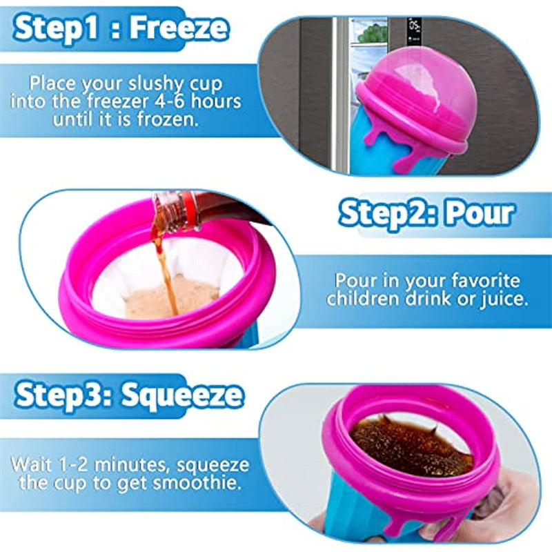 500ml Magic Slushy Maker Cup – Quick-Freeze Squeeze Cup for Homemade Smoothies, Juices & Ice Cream