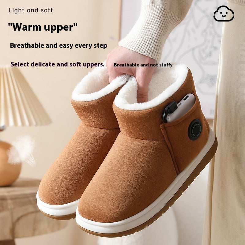 Rechargeable Electric Heated Shoes – Winter Foot Warmers with Adjustable Temperature & Cozy Cotton Lining