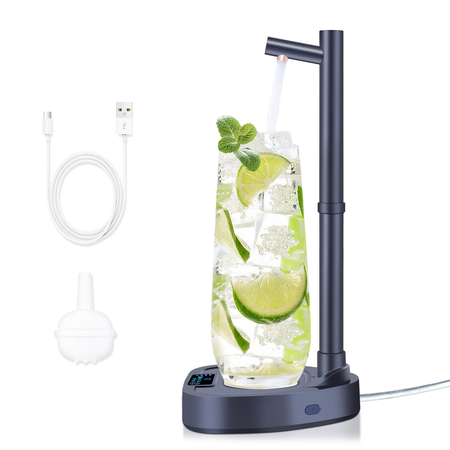 Rechargeable Automatic Water Dispenser with Stand – Desktop Electric Pump with Extension Tube for Bottled Water